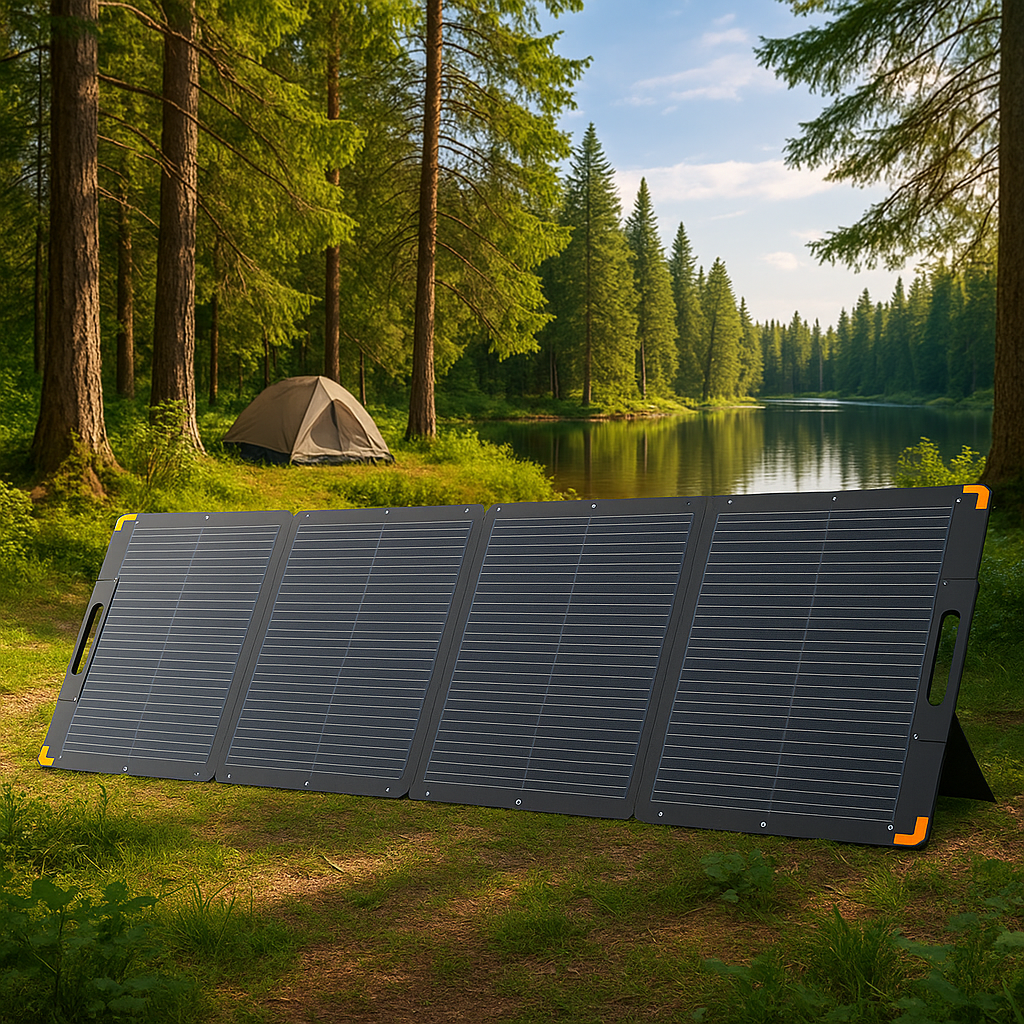 Portable Solar Panel in forest