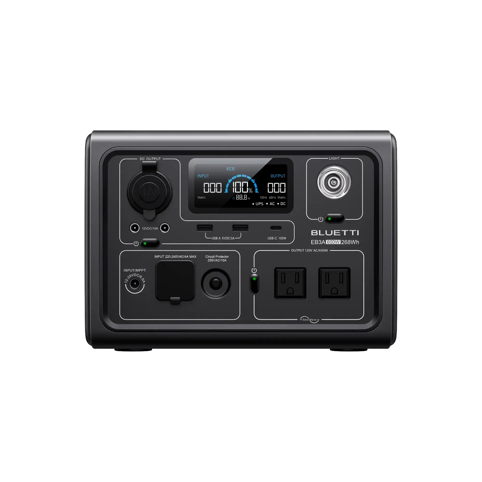 BLUETTI EB3A Portable Power Station | 600W 268Wh Bluetti